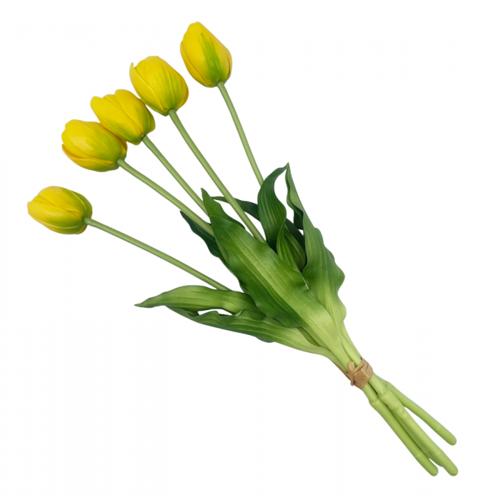 Buchet Lalele artificiale BEAUTY, Galben, 40cm [2]