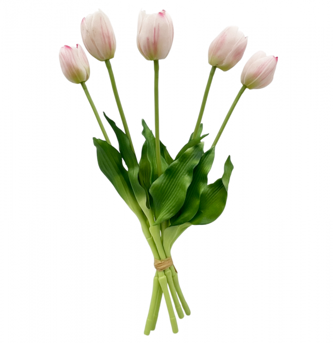 Buchet Lalele artificiale BEAUTY, Roz deschis, 40cm [2]