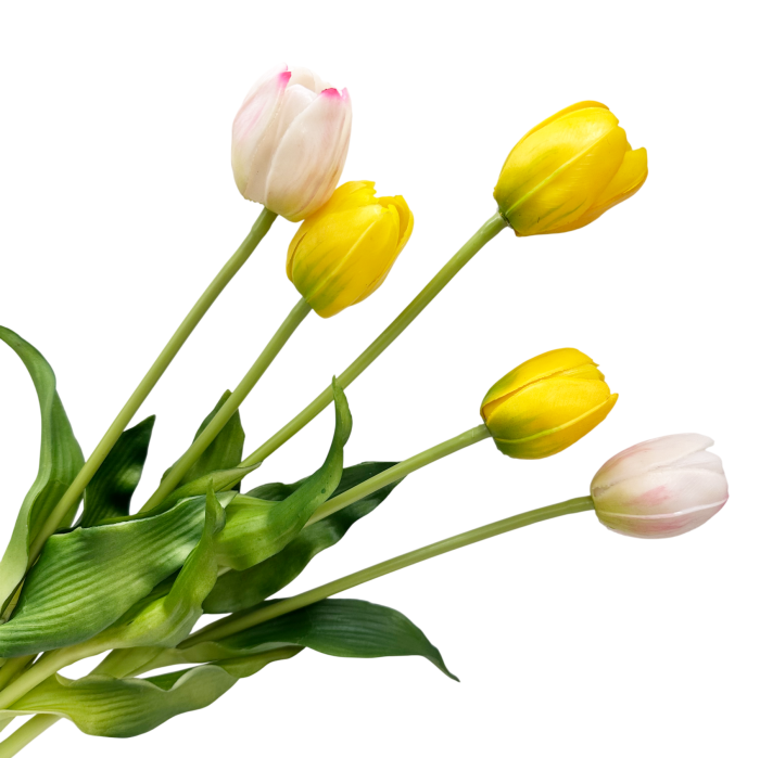Buchet Lalele Artificiale Galbene si Roz BEAUTY [2]