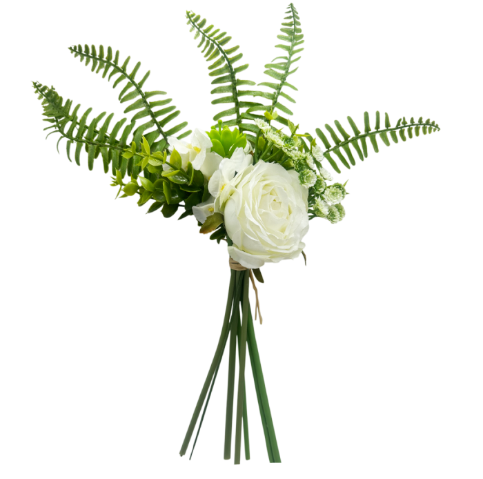 Buchet flori artificiale ROSEMARY, Alb, 35cm [1]