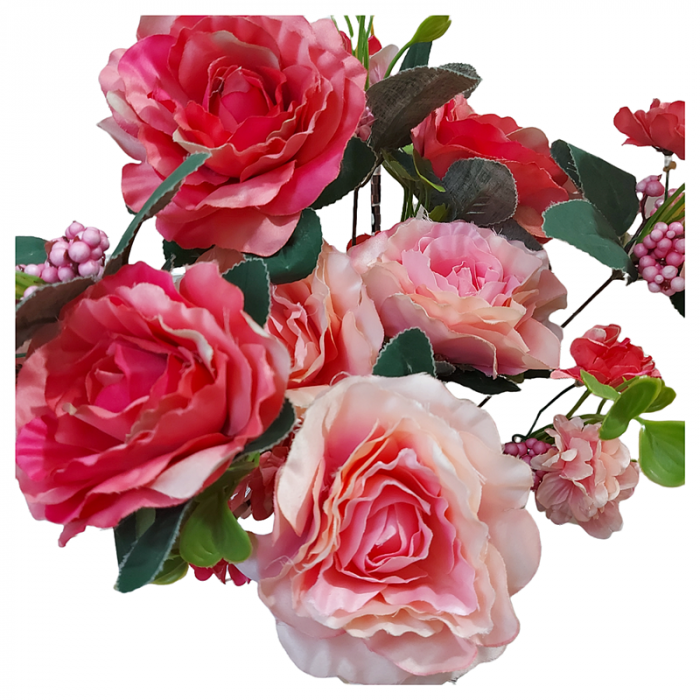Buchet trandafiri artificiali Amelie 45cm, Roz [2]