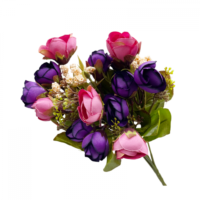 Bujori artificiali MAYA, Mov/ Fucsia, 25cm [3]