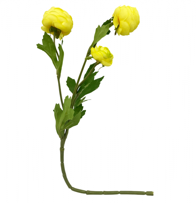 Fir cu Bujori artificiali ZAZU, Galben, 40cm [2]