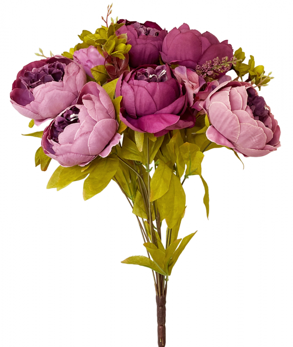 Bujori artificiali BERENICE, Mov deschis/ Violet, 45cm [2]