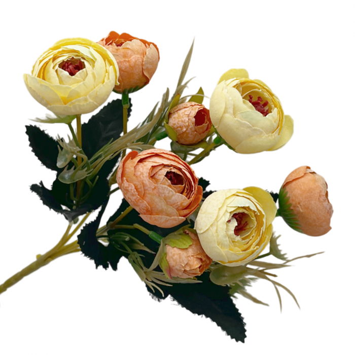 Bujori crem-piersica artificiali JANINE, 30cm [2]