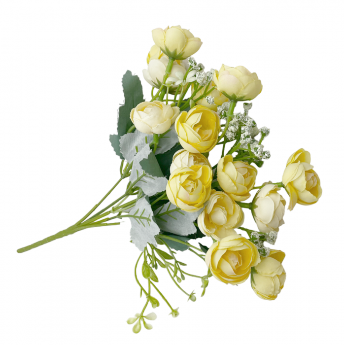 Bujori galbeni artificiali, JANE, 25cm [3]