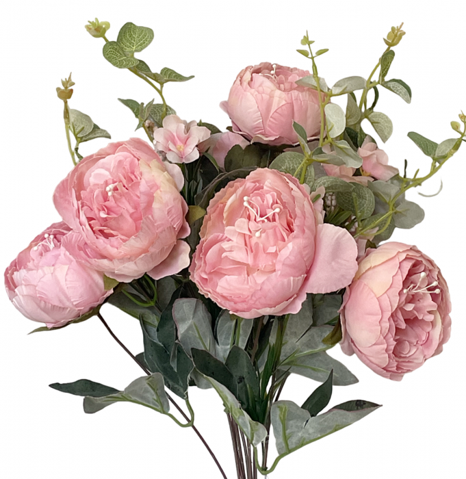 Bujori artificiali DARCY, Roz, 45cm [4]