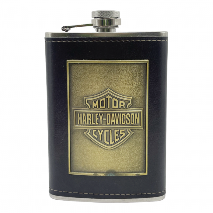 Plosca inox HARLEY, 250ml, Negru/ Auriu [1]