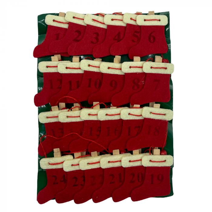 Calendar de advent XMAS STOCKING, 24 carlige [3]