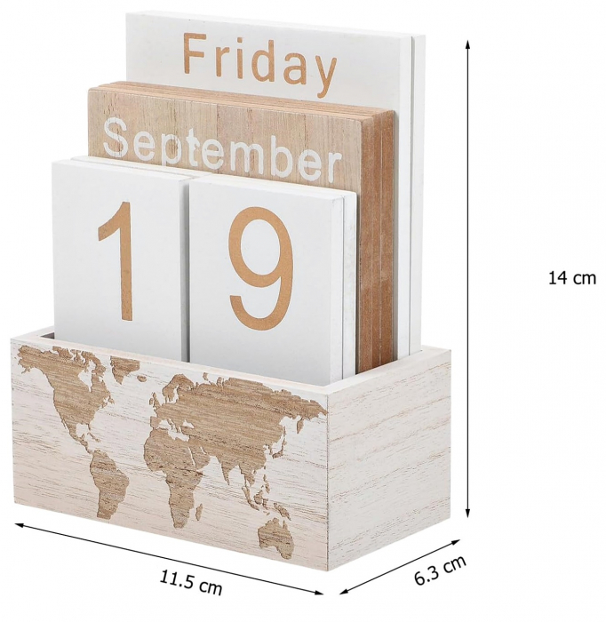 Calendar din lemn TRAVEL, 11x14cm [3]