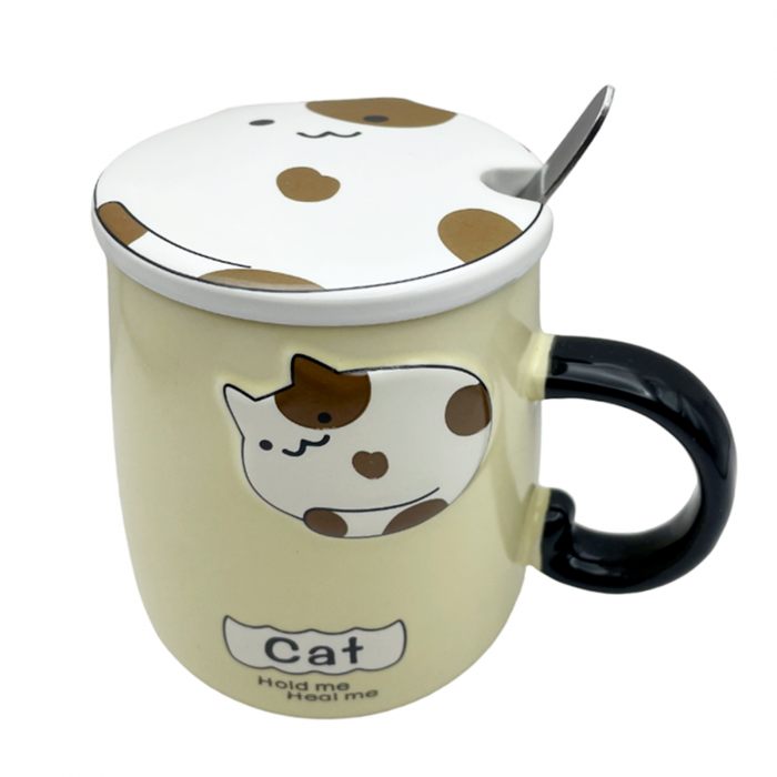 Cana cu capac, Pisica 3D Murphy, 350ml [5]