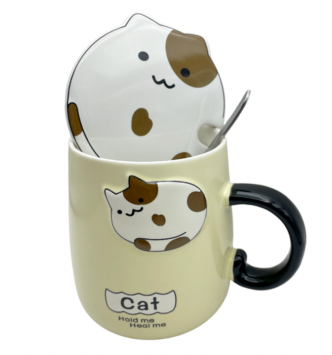 Cana cu capac, Pisica 3D Murphy, 350ml [6]