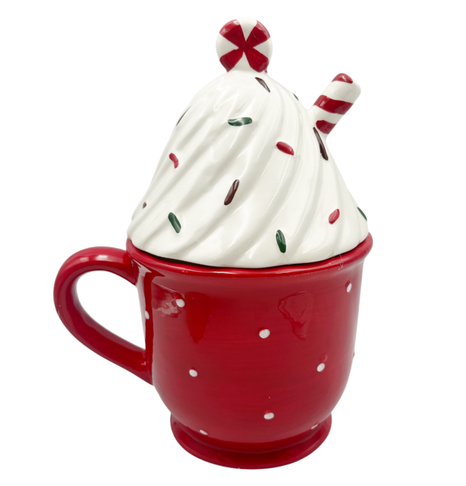 Cană Crăciun cu capac „Let it Snow” – design festiv [3]