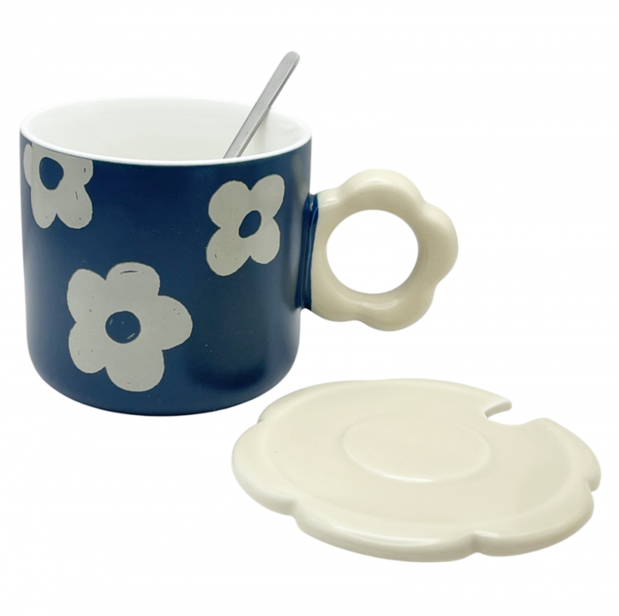 Cana cu capac BLOOM, Albastru, 250ml [2]