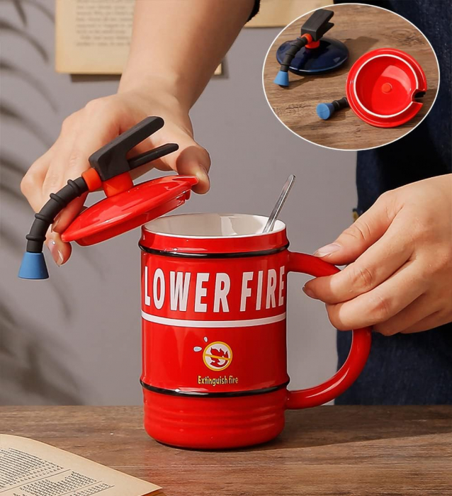 Cana cu capac EXTINGUISH FIRE, Rosu, 450ml [3]