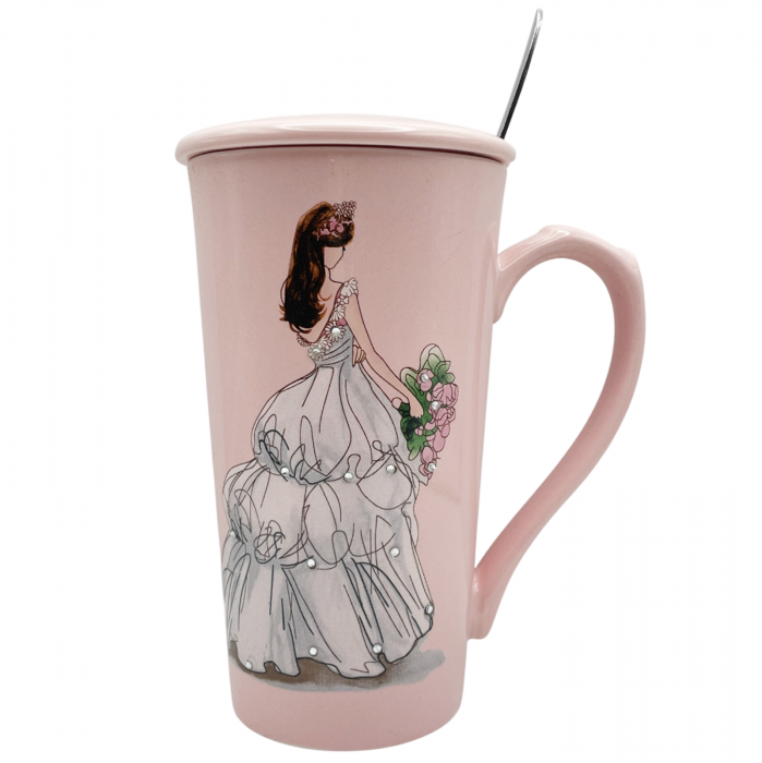Cana cu capac DESTINY, Roz, 350ml [1]