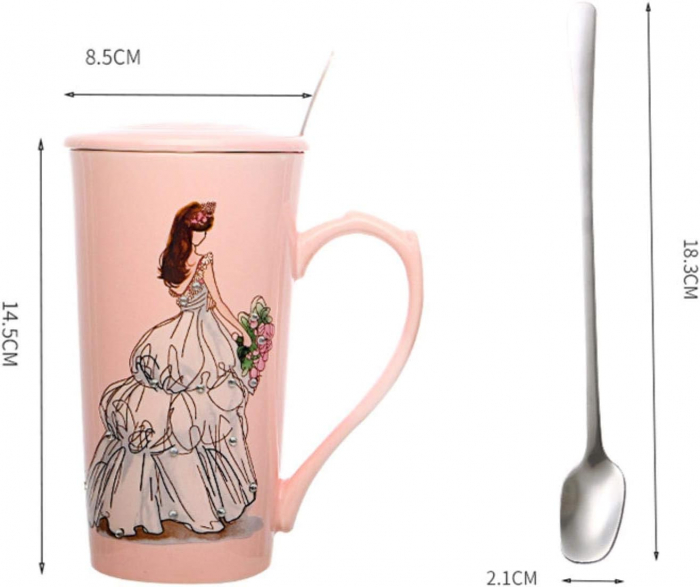 Cana cu capac DESTINY, Roz, 350ml [4]