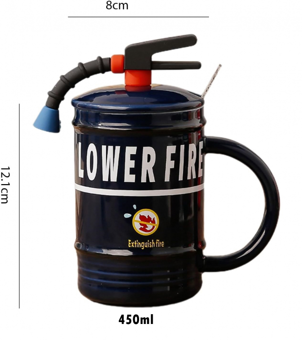 Cana cu capac EXTINGUISH FIRE, Verde, 450ml [3]