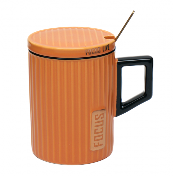 Cana cu capac FOCUS, Portocaliu, 400ml [1]