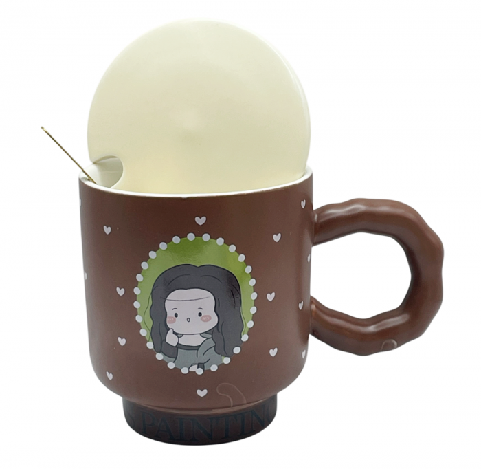 Cana cu capac ATELIER - MONA LISA, Maro, 400ml [2]