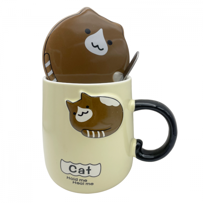 Cana cu capac, Pisica 3D Murphy, 350ml [2]