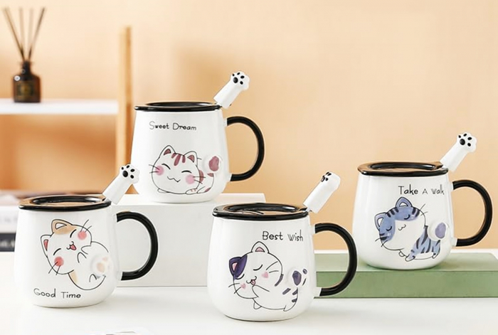 Cana cu capac, PISICA SHAUN, 400ml [3]