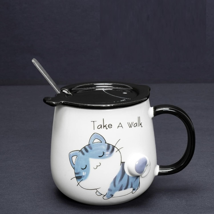 Cana cu capac, PISICA SHAUN, Albastru, 420ml [3]