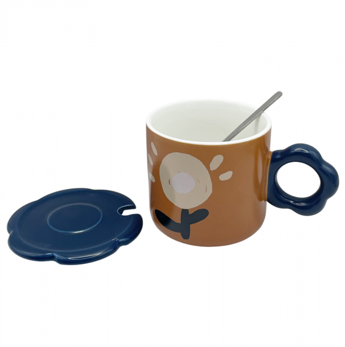 Cana cu capac BLOOM, Maro, 250ml [2]