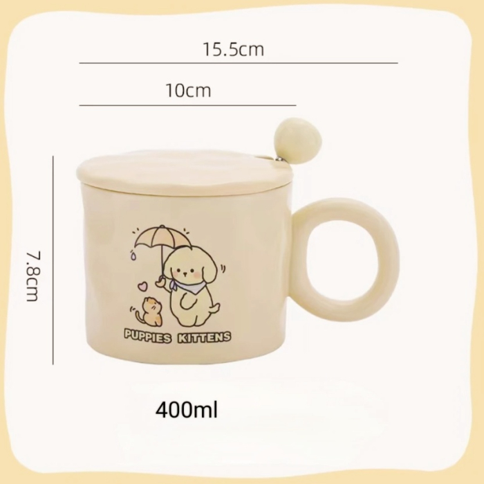 Cana cu Catel si pisicuta PUPPIES FLOWERS [2]