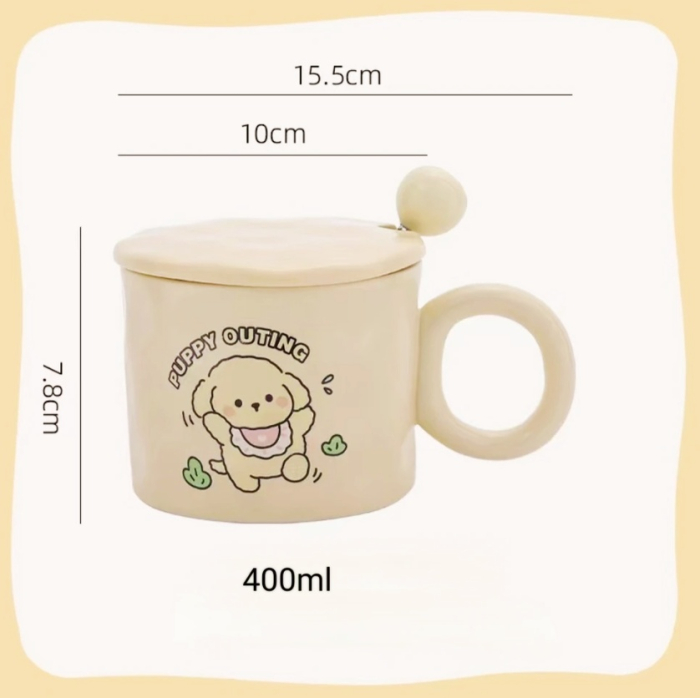 Cana cu Catel PUPPIES FLOWERS, 400 ml [3]