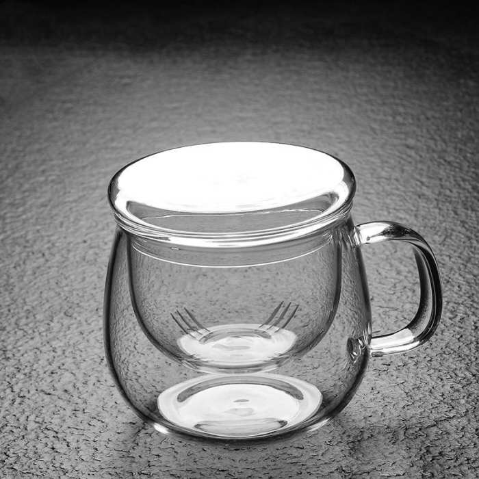 Cana de ceai NILS din sticla borosilicata, 350 ml, Cu infuzor si capac [7]