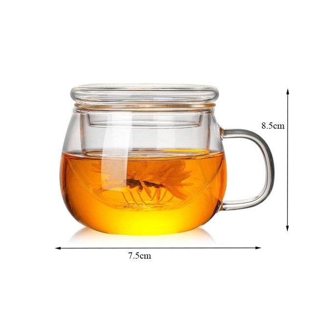 Cana de ceai NILS din sticla borosilicata, 350 ml, Cu infuzor si capac [5]