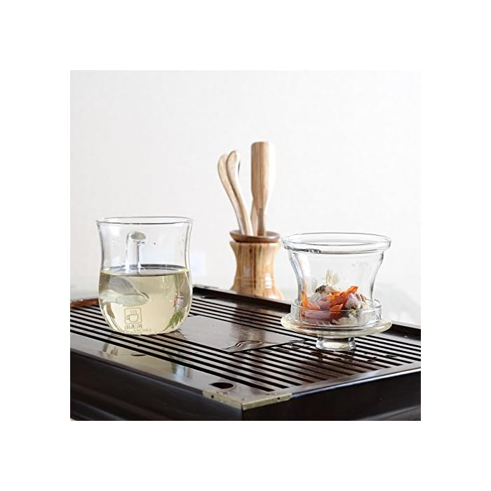 Cana de sticla borosilicata NILS, Cu infuzor si capac, 400ml [4]