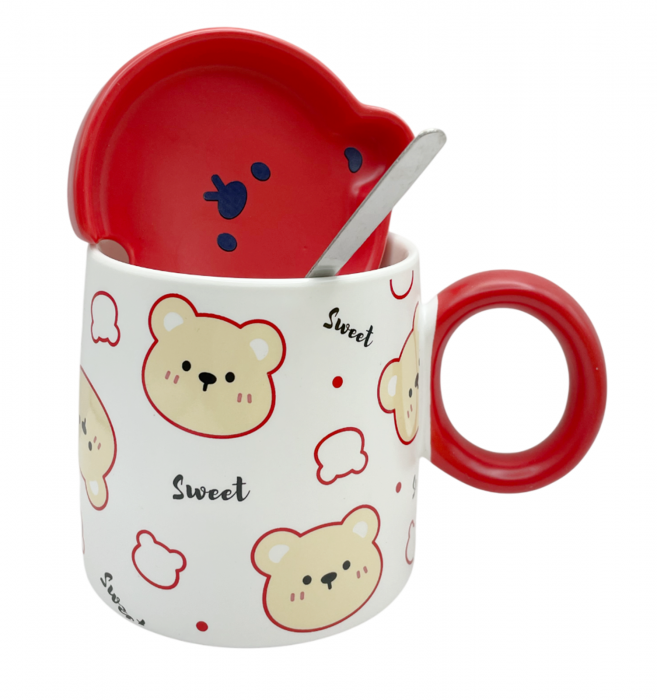 Cana cu ursuleti TEDDY BEAR, Alb, 380ml [3]