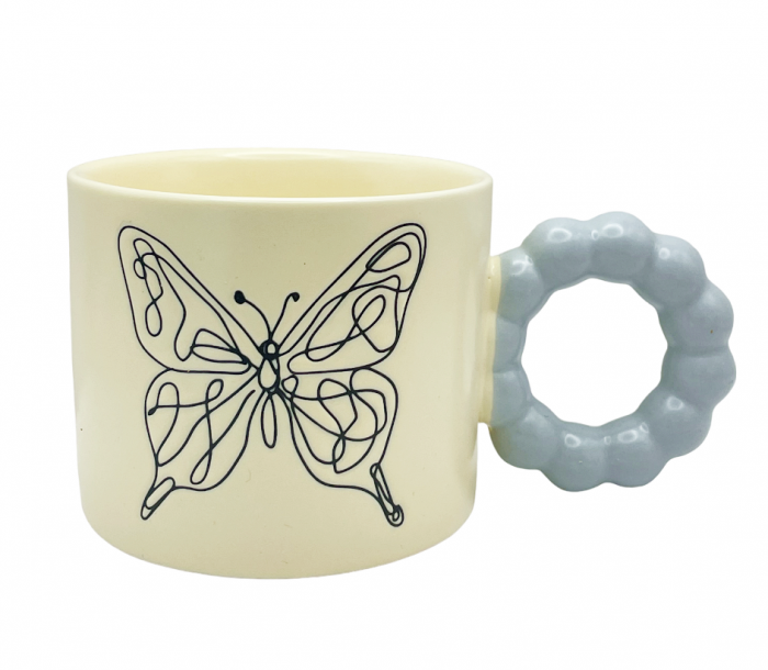 Cana de cafea BUTTERFLY, Galben, 350ml [1]