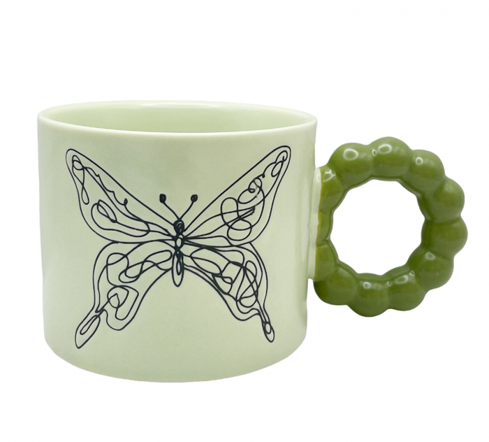 Cana de cafea BUTTERFLY, Roz, 350ml [1]