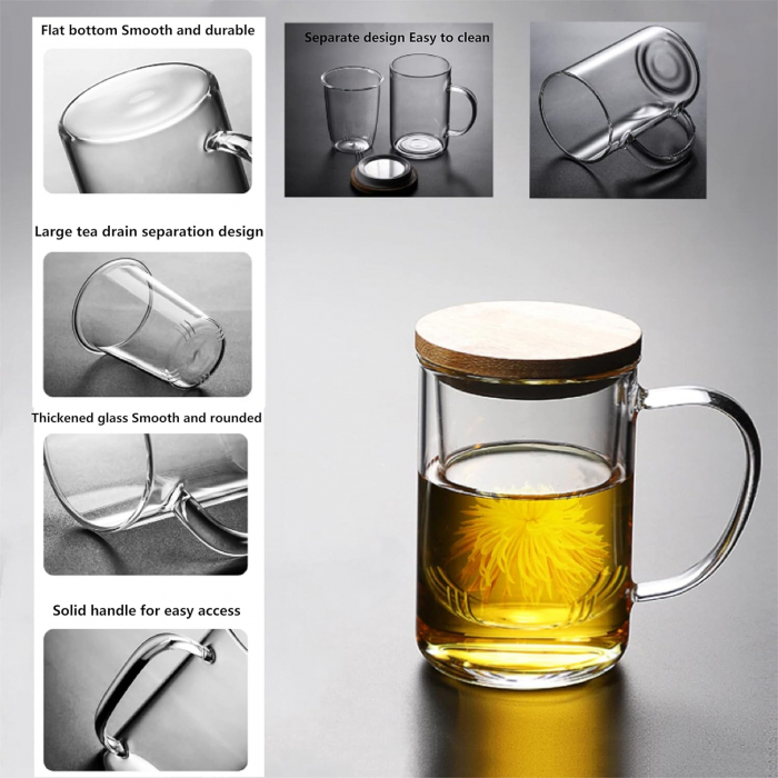 Cana de sticla borosilicata INGMAR, Cu infuzor si capac [5]