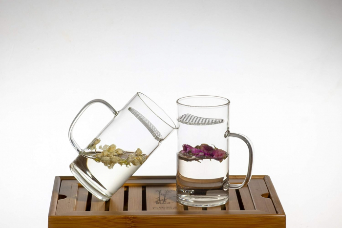 Cana din sticla borosilicata cu sita din turnare CRESCENT, 350ml [7]