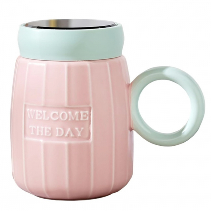 Cana de voiaj WELCOME, Roz, 480ml [1]