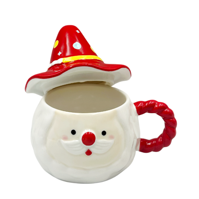 Cană Moș Crăciun cu Pălărie Rosie FUNNY– Ceramică 3D [2]