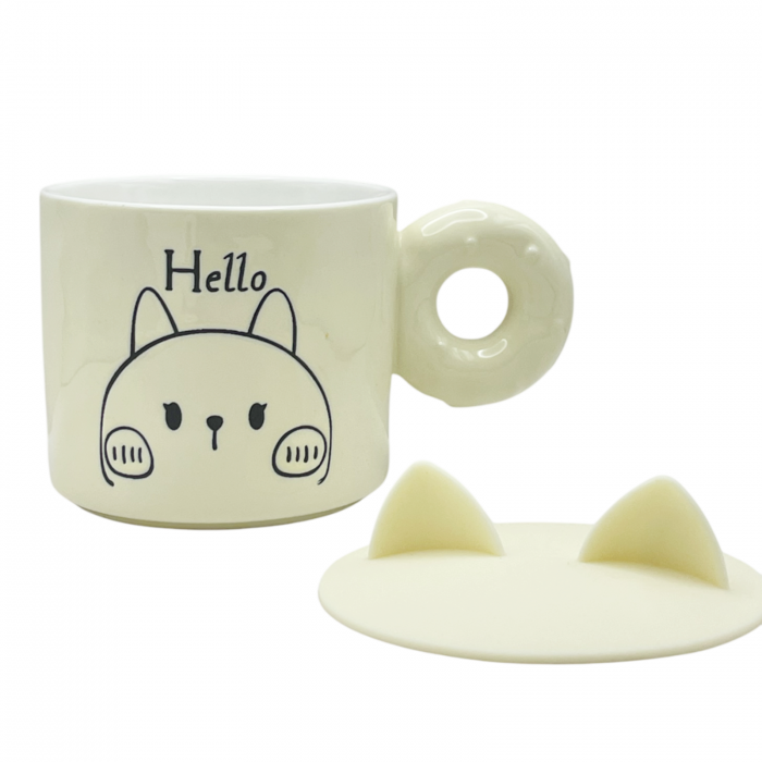 Cana Pisica BELLE - HELLO cu capac, 400ml [2]