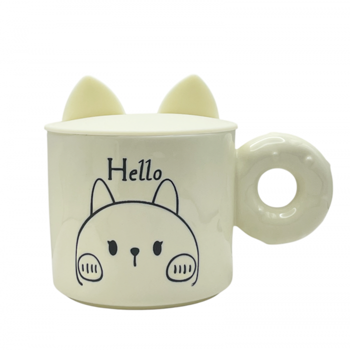 Cana Pisica BELLE - HELLO cu capac, 400ml [1]