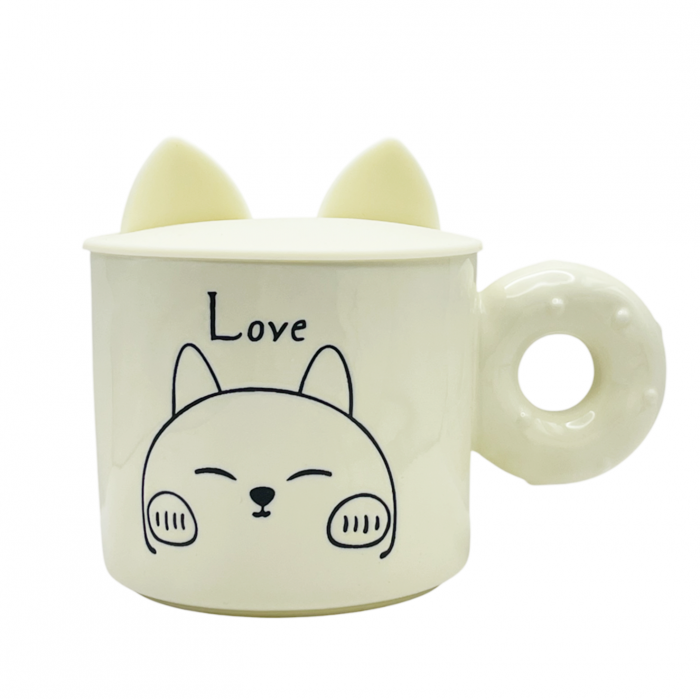 Cana Pisica BELLE - LOVE cu capac, 400ml [1]