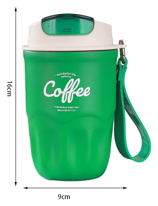 Cana termos verde din otel inoxidabil 360ml, cu afisaj de temperatura [6]