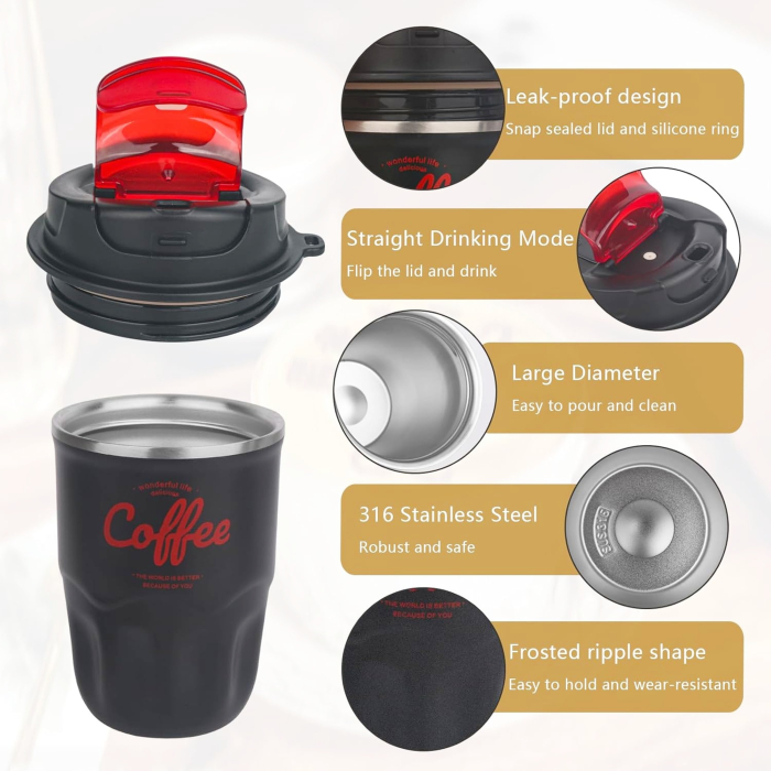 Cana termos neagra din inox 360ml, cu afisaj de temperatura [6]