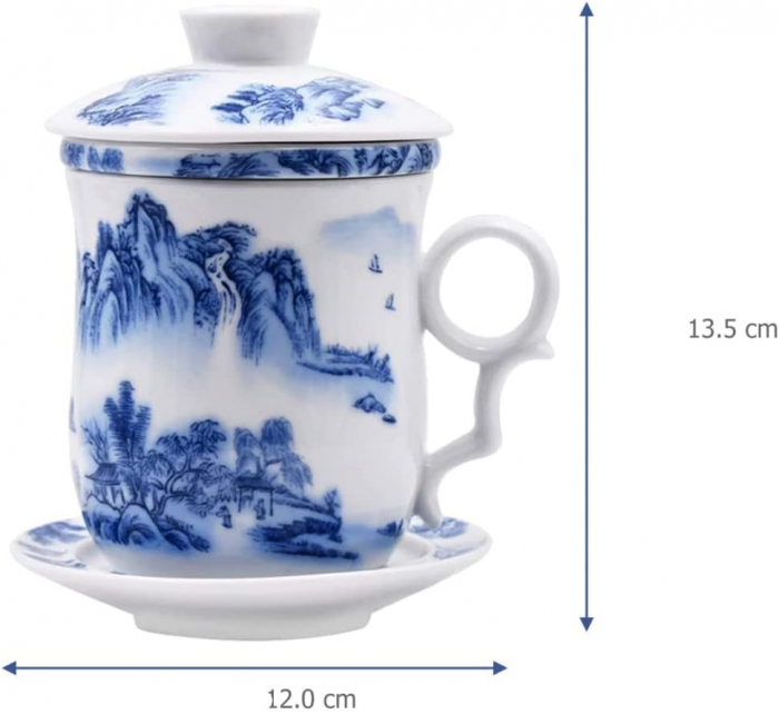Cana portelan cu infuzor si capac LANDSCAPE, 320ml [4]