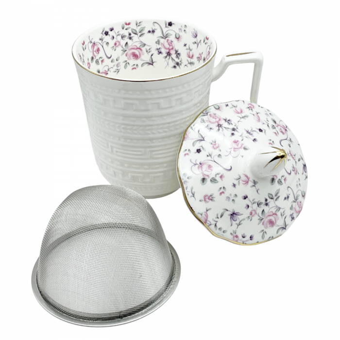 Cana portelan cu infuzor si capac ADELE, 350ml [2]