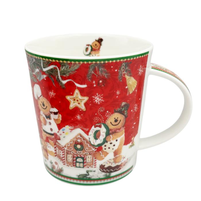 Cana portelan GINGERBREAD, Cu casuta si Omuleti Turta dulce, In cutie cadou [2]