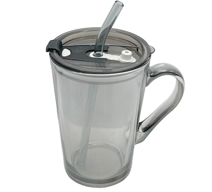 Cana din sticla cu pai TRAVEL, 450ml [4]