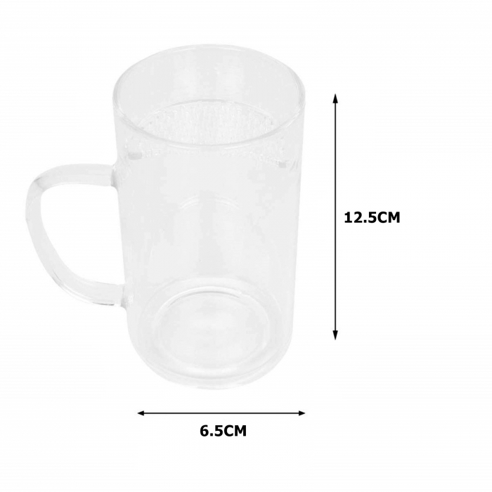 Cana din sticla borosilicata cu sita din turnare CRESCENT, 350ml [8]